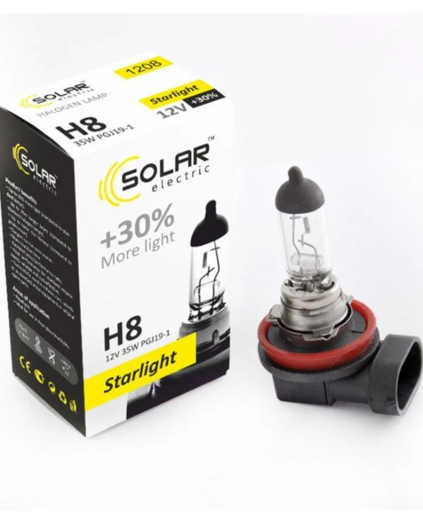 Solar - Галогенная лампа H8 +30% 12V  