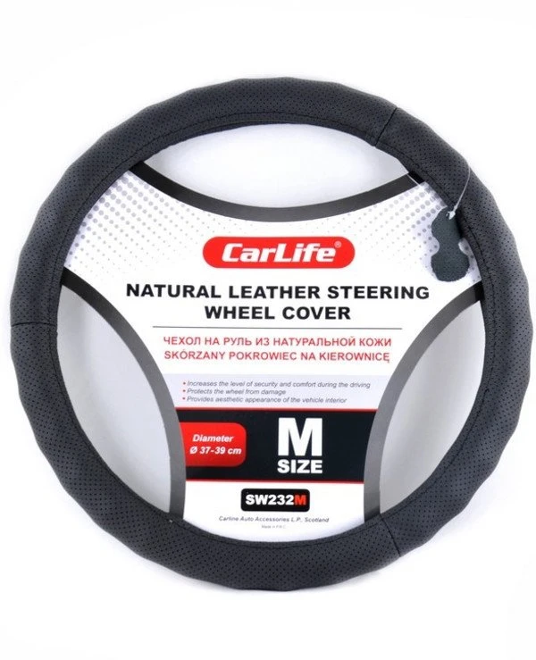 CarLife - Чехол на руль SW232M  Черный, 37-39см (M)
