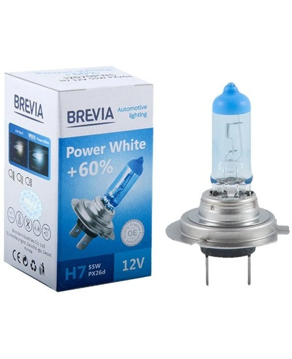 Brevia - Галогенная лампа Power White +60% H7 12V 55W 4300K  