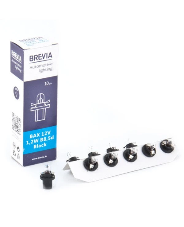 Brevia - Лампа накаливания BAX B8.5d 12V 1.2W Black CP  