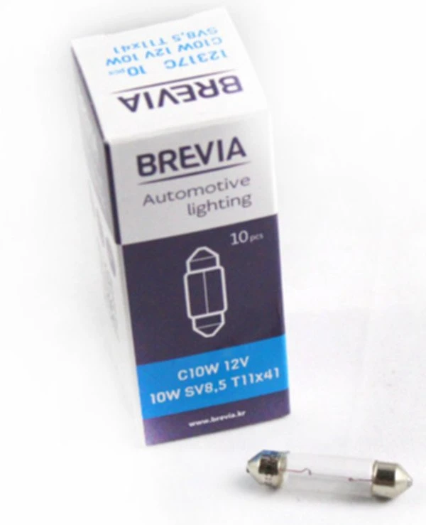 Brevia - Лампа накаливания C10W 12V 10W SV8.5 T11x41 CP  