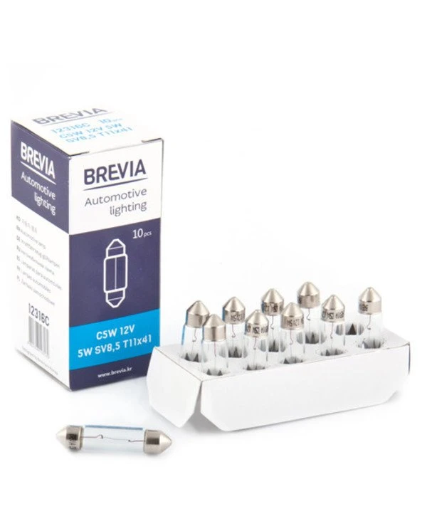 Brevia - Лампа накаливания C5W 12V 5W SV8.5 T11x41  