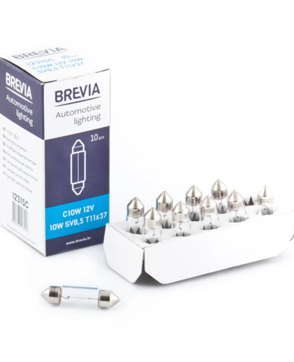 Brevia - Лампа накаливания C10W 12V 10W SV8.5 T11x37 CP  