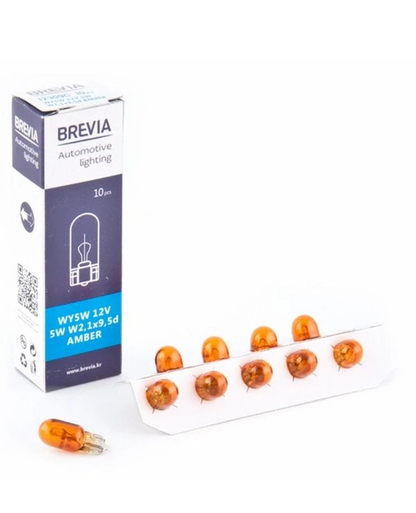 Brevia - Лампа накаливания WY5W W2.1x9.5d 12V AMBER CP  