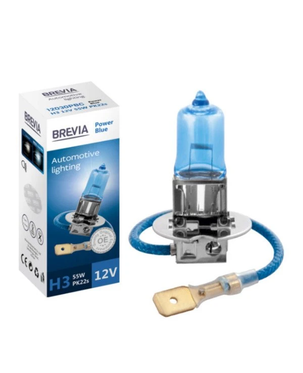 Brevia - Галогенная лампа H3 POWER BLUE  