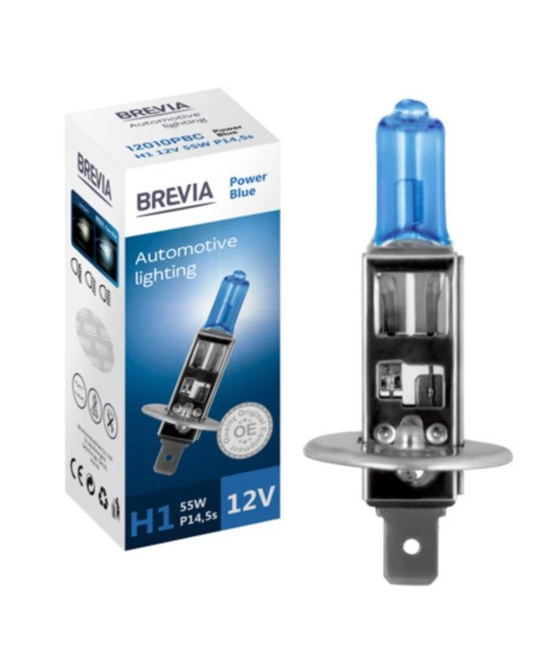 Brevia - Галогенная лампа H1 POWER BLUE  