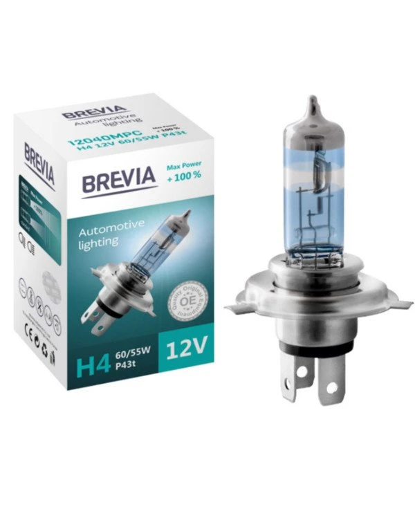 Brevia - Галогенная лампа H4 MAX POWER +100%  