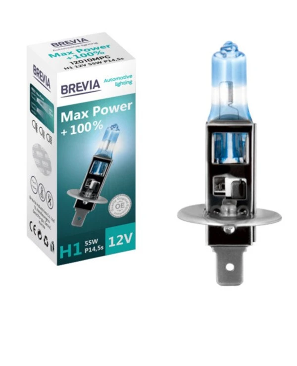 Brevia - Галогенная лампа H1 MAX POWER +100%  