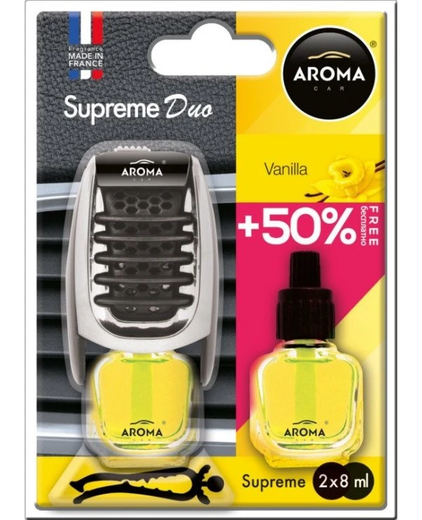 Aroma Car - Ароматизатор "Ваниль" Supreme DUO Slim Vanilla 8 мл х 2 шт
