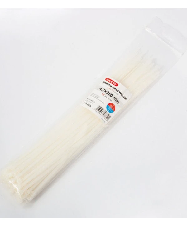 CarLife - Plastic clamps 4.8x350 mm White  