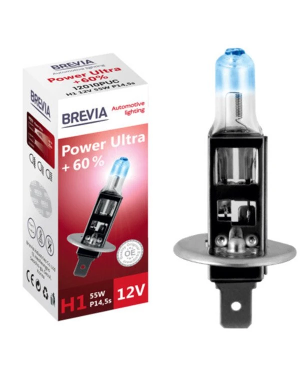 Brevia - Галогенная лампа Power Ultra +60% H1  