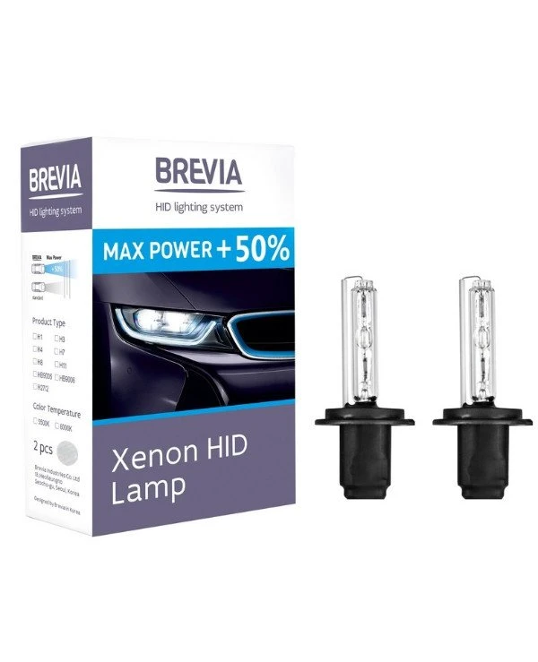 Brevia - Ксеноновые лампы Max Power +50% H7 5500K 35W  