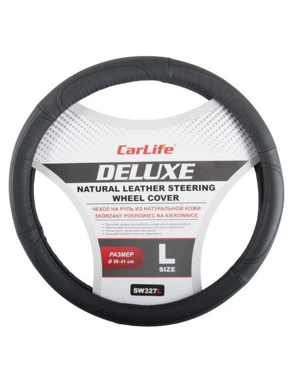 CarLife - Чехол на руль SW327L  Черный, 39-41см (L)