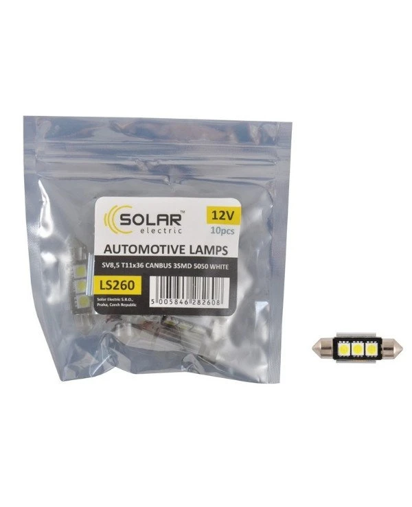 Solar Автолампы светодиодные 12V SV8.5 T11х36mm Canbus | Solar 12V SV8.5 T11х36mm фото 2, цена, купить