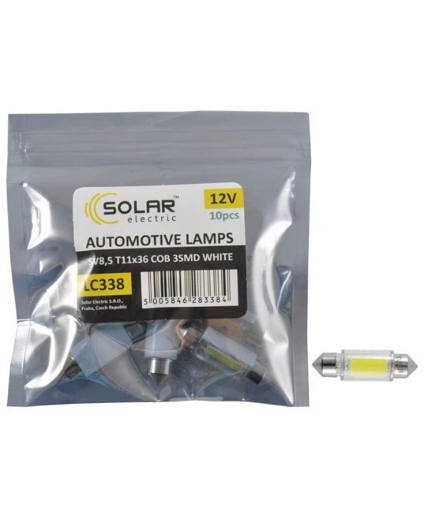 Solar Автолампы светодиодные 12V SV8.5 T11x36 COB-3SMD | Solar 12V SV8.5 T11x36 фото 2, цена, купить