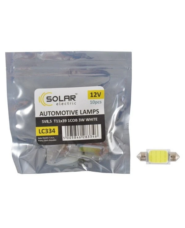 Solar Автолампи світлодіодні 12V SV8.5 T11x39 1COB-8SMD 56LM white | 3acf9529fdef09cdb6ecf13ba8a5894b