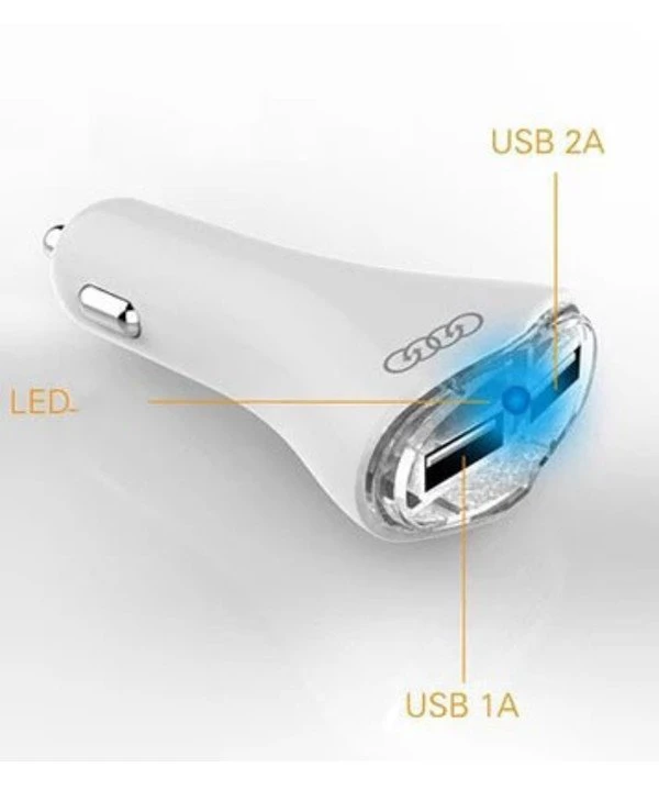 Адаптер-зарядное в прикуриватель 2 USB (1А+2А) AL-551  