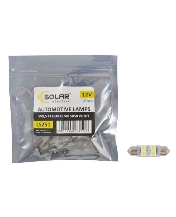 Solar Автолампи світлодіодні 12V SV8.5 T11x39 4smd | dddbca050765e9ef14a0687df14319e0
