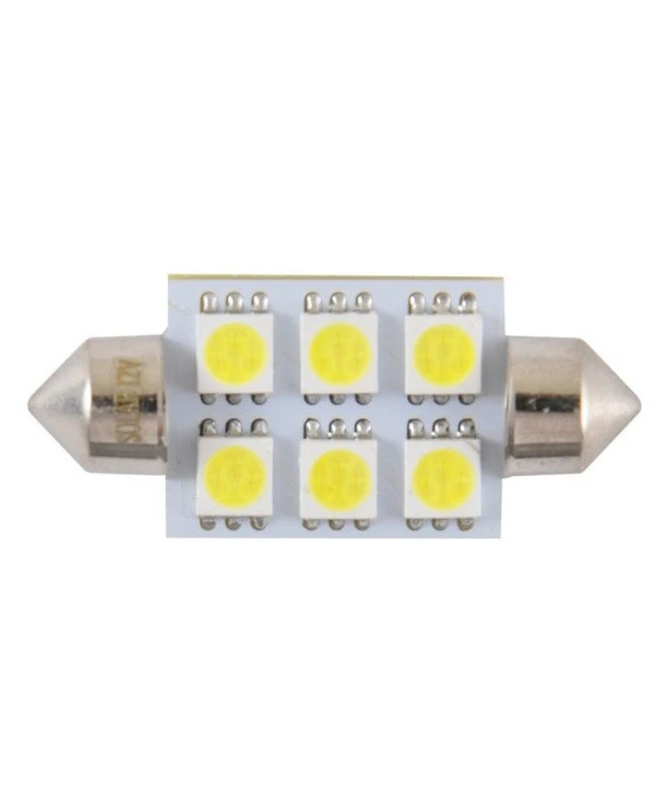 Solar - Автолампы светодиодные 12V SV8.5 T11x39 6smd 5050 white  