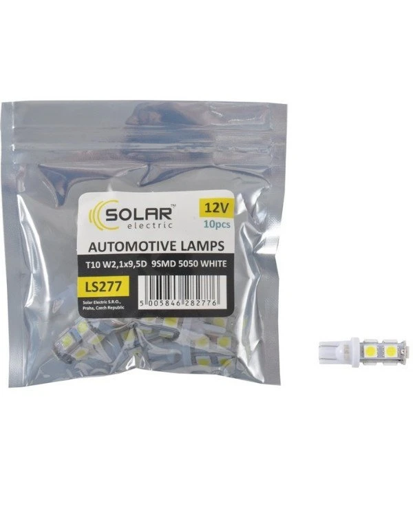 Solar Автолампы светодиодные 12V T10 9SMD 5050, white | Solar Автоламп фото 2, цена, купить