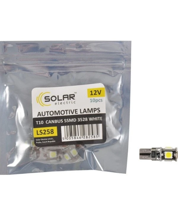 Solar Автолампы светодиодные 12V T10 Canbus 5SMD 5050 | Solar 12V T10 Canbus 5SMD фото 2, цена, купить