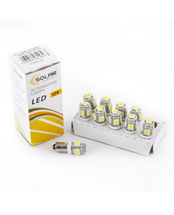 Solar - Светодиоды Led 12V T8.5 BA9S 5 smd  