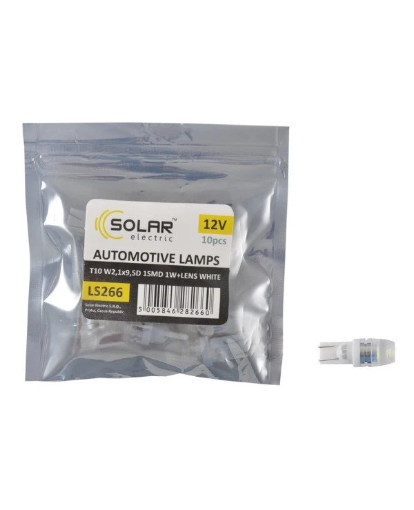 Solar Автолампы светодиодные 12V T10 SMD 1W+Lens, white | Solar 12V T10 SMD 1W+Lens фото 2, цена, купить