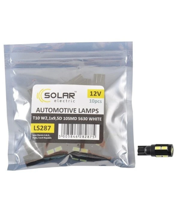 Solar Автолампы светодиодные 12V T10 W2.1x9.5d 10SMD | Solar 12V T10 W2.1x9.5d 10SMD фото 2, цена, купить