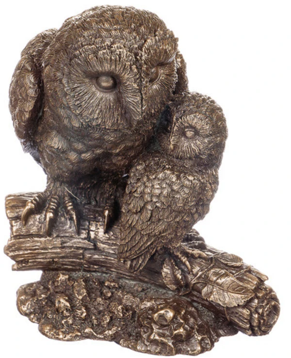 Veronese - Figurine "Owl with a owl" (14 cm) 74523A1  Bronze