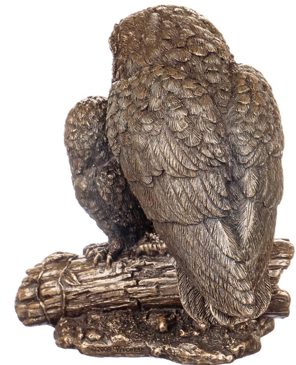 Veronese - Figurine "Owl with a owl" (14 cm) 74523A1  Bronze back