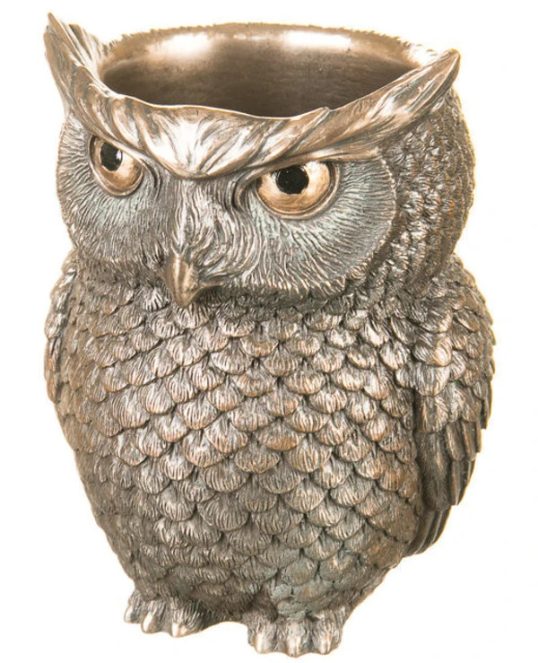 Veronese - Holder for pens "Owl" (14 сm)  Bronze