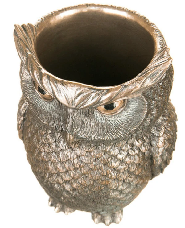Veronese - Holder for pens "Owl" (14 сm)  Bronze back