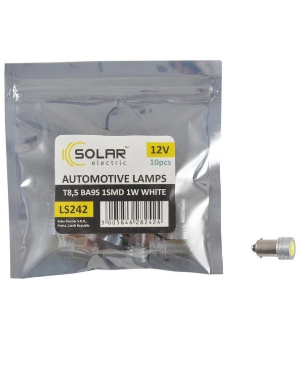 Solar - Автолампы светодиодные 12V T8.5 BA9s 1SMD 1W  