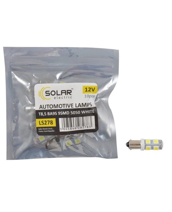 Solar Автолампы светодиодные 12V T8.5 BA9S 9SMD | Solar 12V T8.5 BA9S 9SMD фото 2, цена, купить