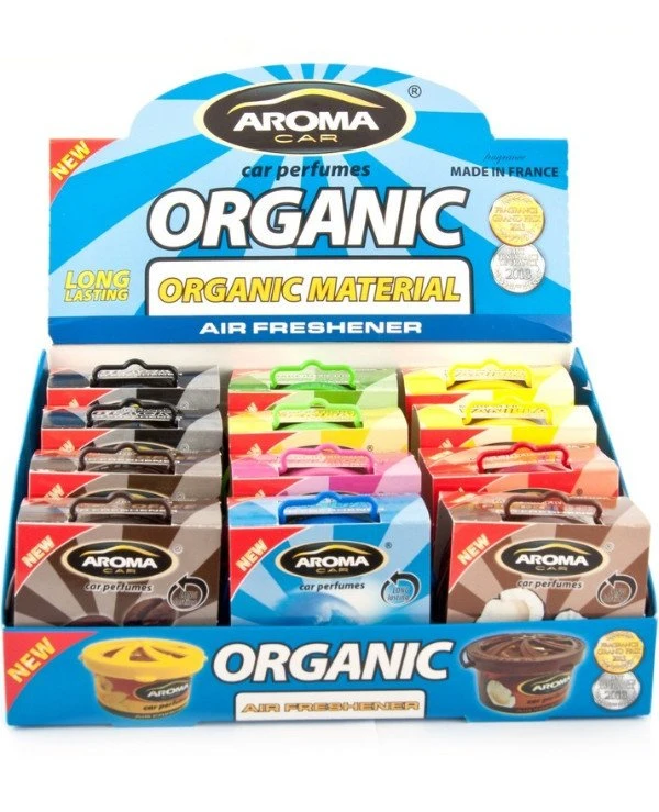 Aroma Car - Стенд ароматизаторов Organic микс (12 шт)  