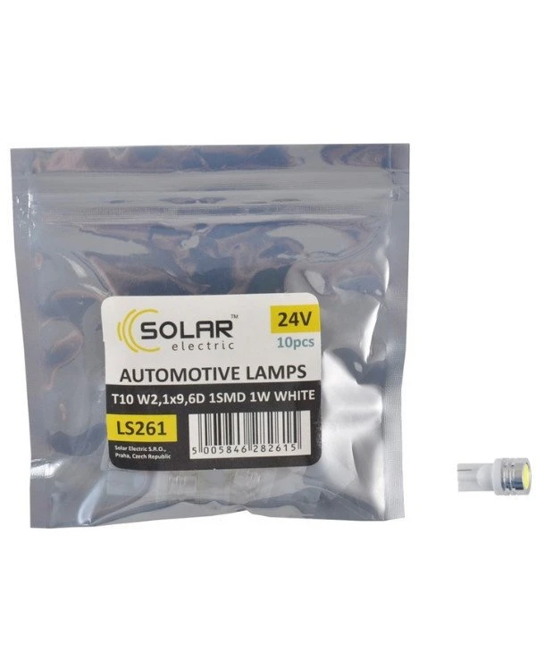 Solar Автолампы светодиодные 24V T10 SMD 1W | Solar 24V T10 SMD 1W фото 2, цена, купить