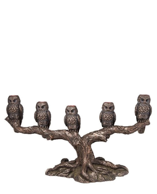 Veronese - Candlestick "Owls" (40 * 23 cm)  Bronze