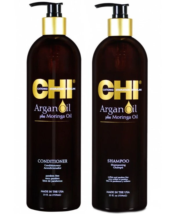 Chi - Набор для лечения поврежденных волос Argan Oil Kit 739 мл