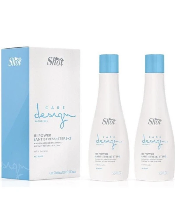 Shot - Эликсир мгновенное восстановление волос с кератином Bi Power Antistress Step 1+2 
