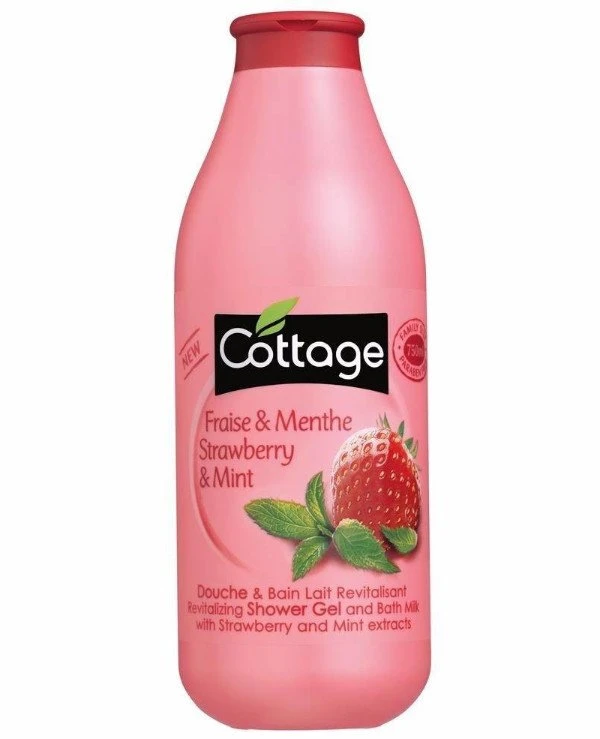 Cottage - Гель-пена для ванны и душа восстанавливающая Клубника & Мята Strawberry & Mint Revitalizing Shower Gel 750 мл